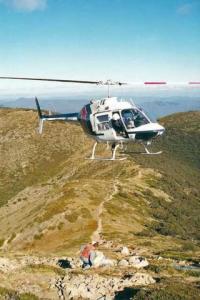 Work with chopper on Mt Feathertop, Vic.